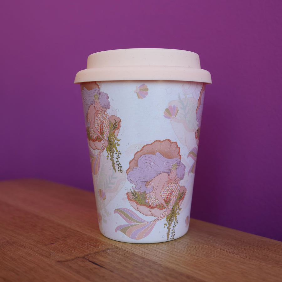 LITTLE CINO SOCIAL CUP: Bubblegum Peachy Seaqueen 12oz Reusable Bigger cino Cup