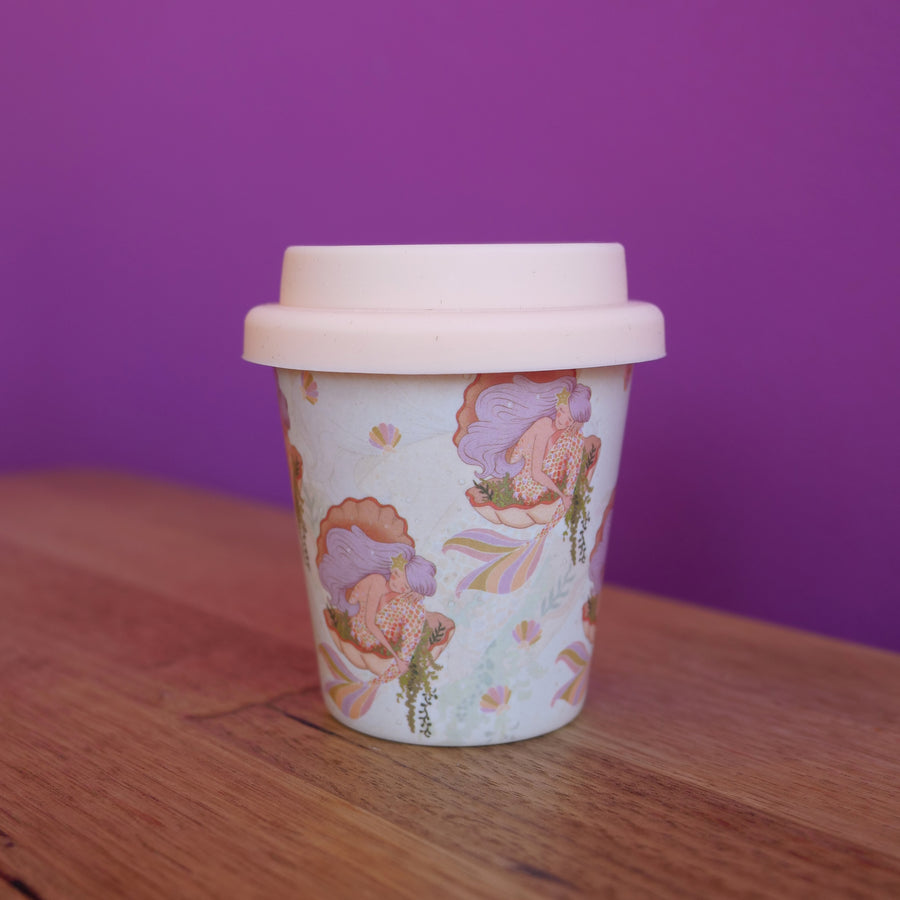 LITTLE CINO SOCIAL CUP: Bubblegum Peachy Seaqueen 4oz Reusable Babycino Cup